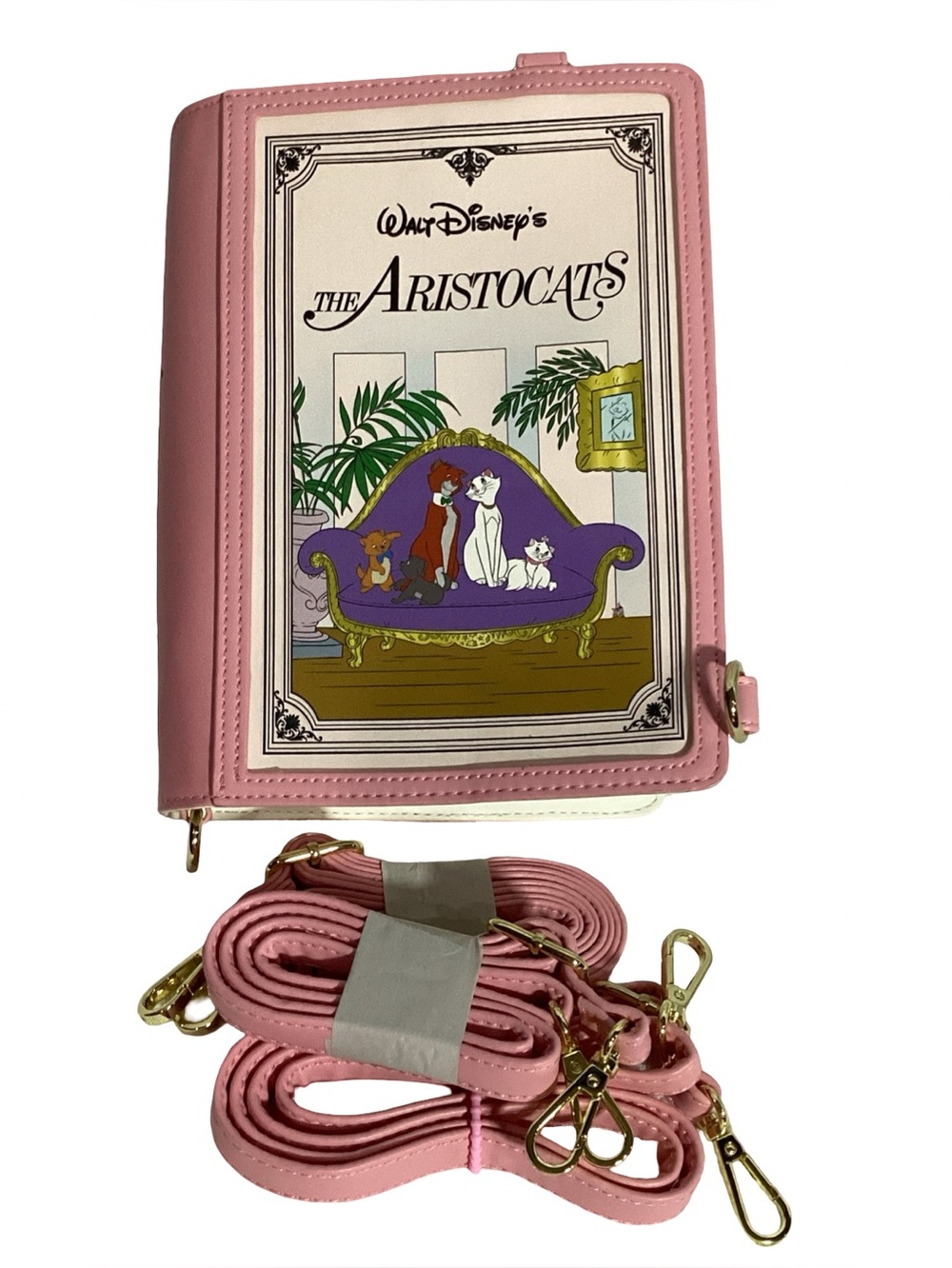 Loungefly Disney Aristocats Book Pink Convertible Crossbody Bag EUC